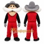 Red Cowboy Character Mascot Costume for Events and Promotions