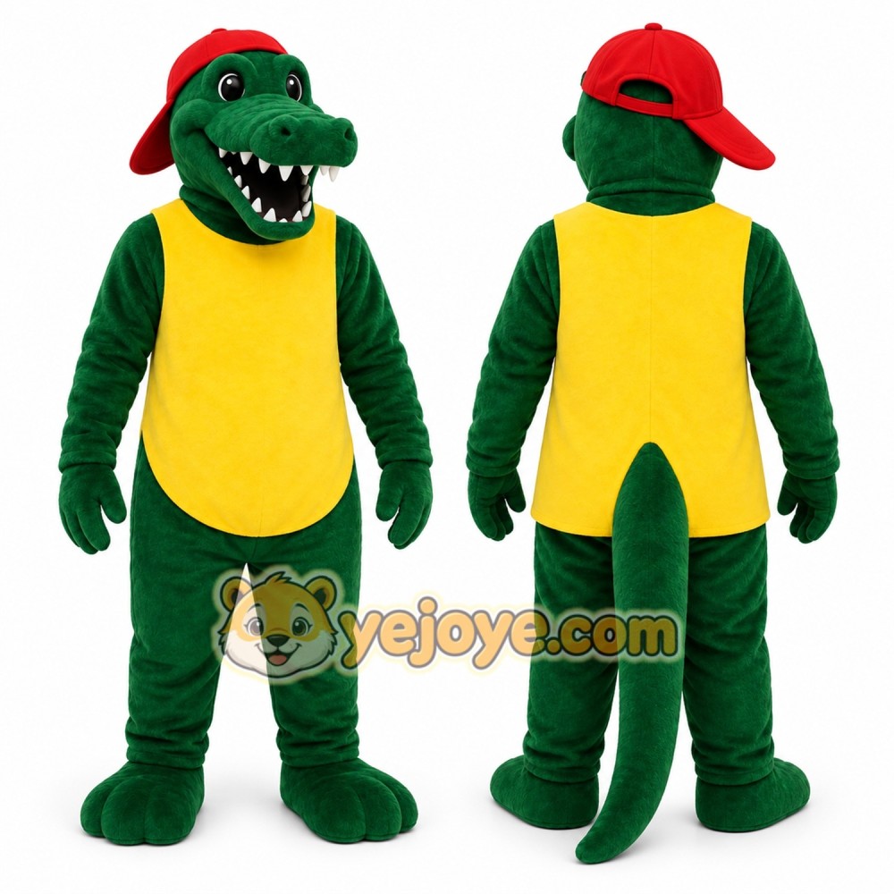 Green Lizard In Safari Outfit Mascot Costume for Events and Promotions Green Lizard In Safari Outfit Mascot Costume for Events and Promotions