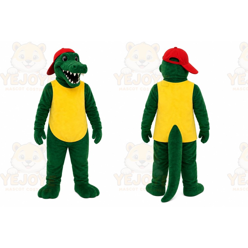 Green Lizard In Safari Outfit Mascot Costume for Events and Promotions