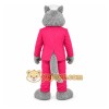 Gray Wolf in Pink Suit Mascot Costume for Events and Promotions Gray Wolf in Pink Suit Mascot Costume for Events and Promotions