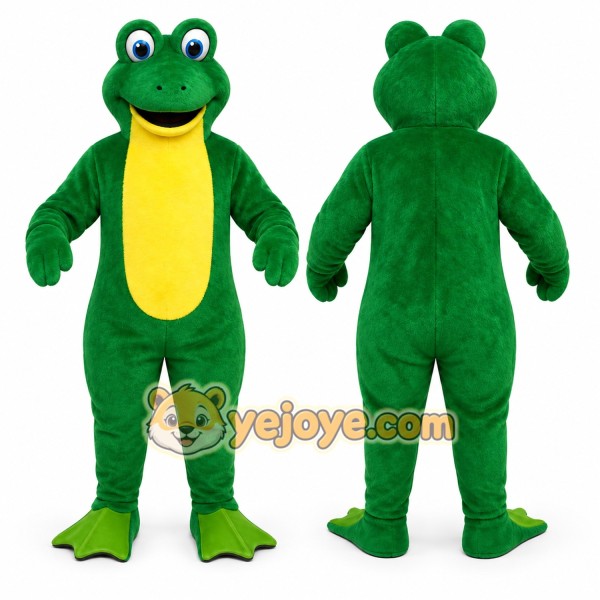 Green Frog Mascot Costume for Events and Promotions