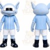 Blue Alien Mascot Costume for Sports Events