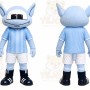 Blue Alien Mascot Costume for Sports Events