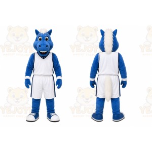 Blue Horse Mascot Costume for Sports Events