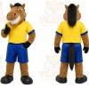 Brown Horse Mascot Costume for Sports Events