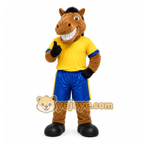 Brown Horse Mascot Costume for Sports Events