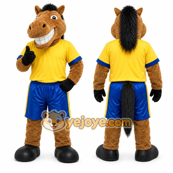 Brown Horse Mascot Costume for Sports Events