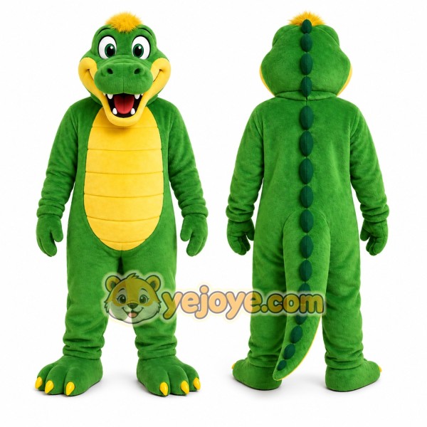 Green Alligator Mascot Costume for Children's Events