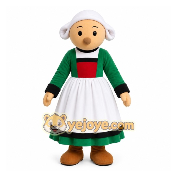 Green Traditional Woman Mascot Costume for Events and Promotions