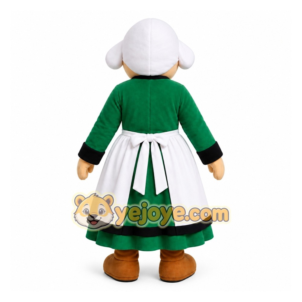 Green Traditional Woman Mascot Costume for Events and Promotions
