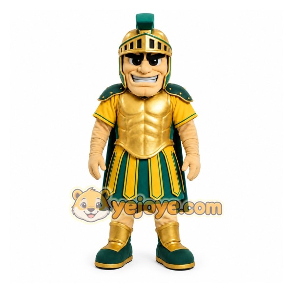 Gold Roman Soldier Mascot Costume for Sports Events
