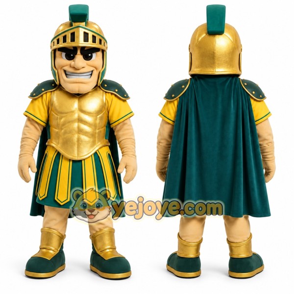 Gold Roman Soldier Mascot Costume for Sports Events