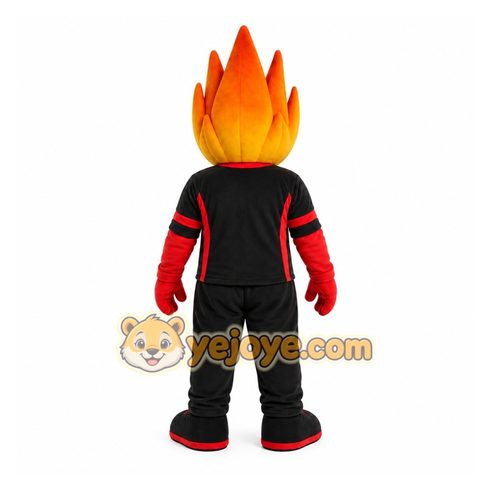 Black Flame With Sunglasses Mascot Costume for Events and Promotions