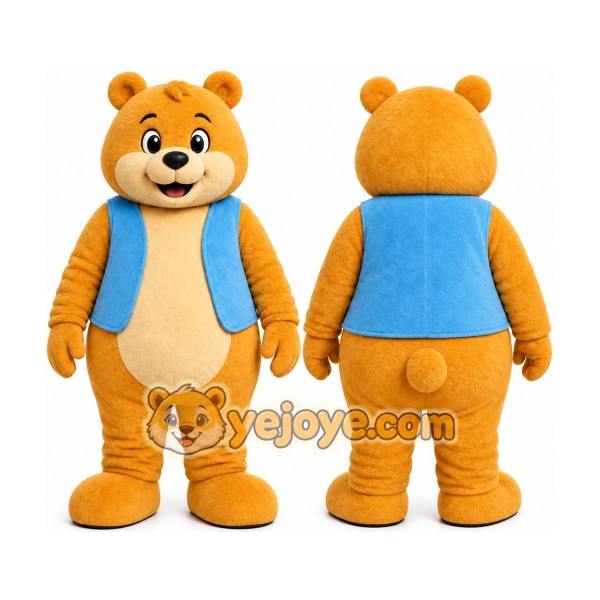 Orange Bear Mascot Costume for Children's Events