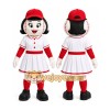 White Baseball Girl Mascot Costume for Sports Events White Baseball Girl Mascot Costume for Sports Events