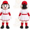 White Baseball Girl Mascot Costume for Sports Events