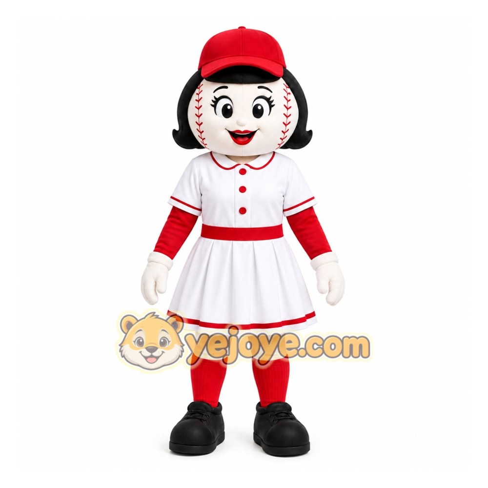 White Baseball Girl Mascot Costume for Sports Events White Baseball Girl Mascot Costume for Sports Events