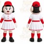 White Baseball Girl Mascot Costume for Sports Events