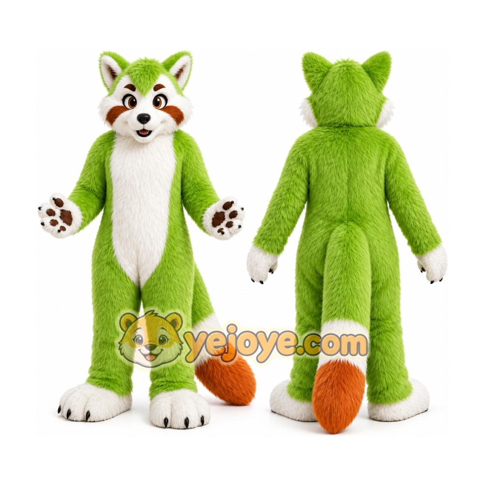 Green Fox Mascot Costume for Children's Events Green Fox Mascot Costume for Children's Events
