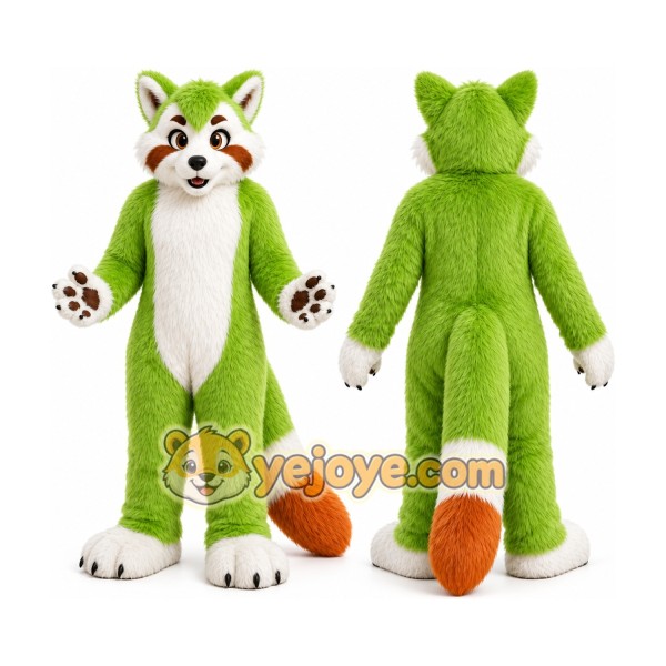 Green Fox Mascot Costume for Children's Events