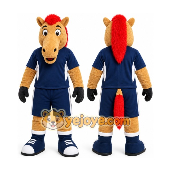 Brown Horse Mascot Costume for Sports Events