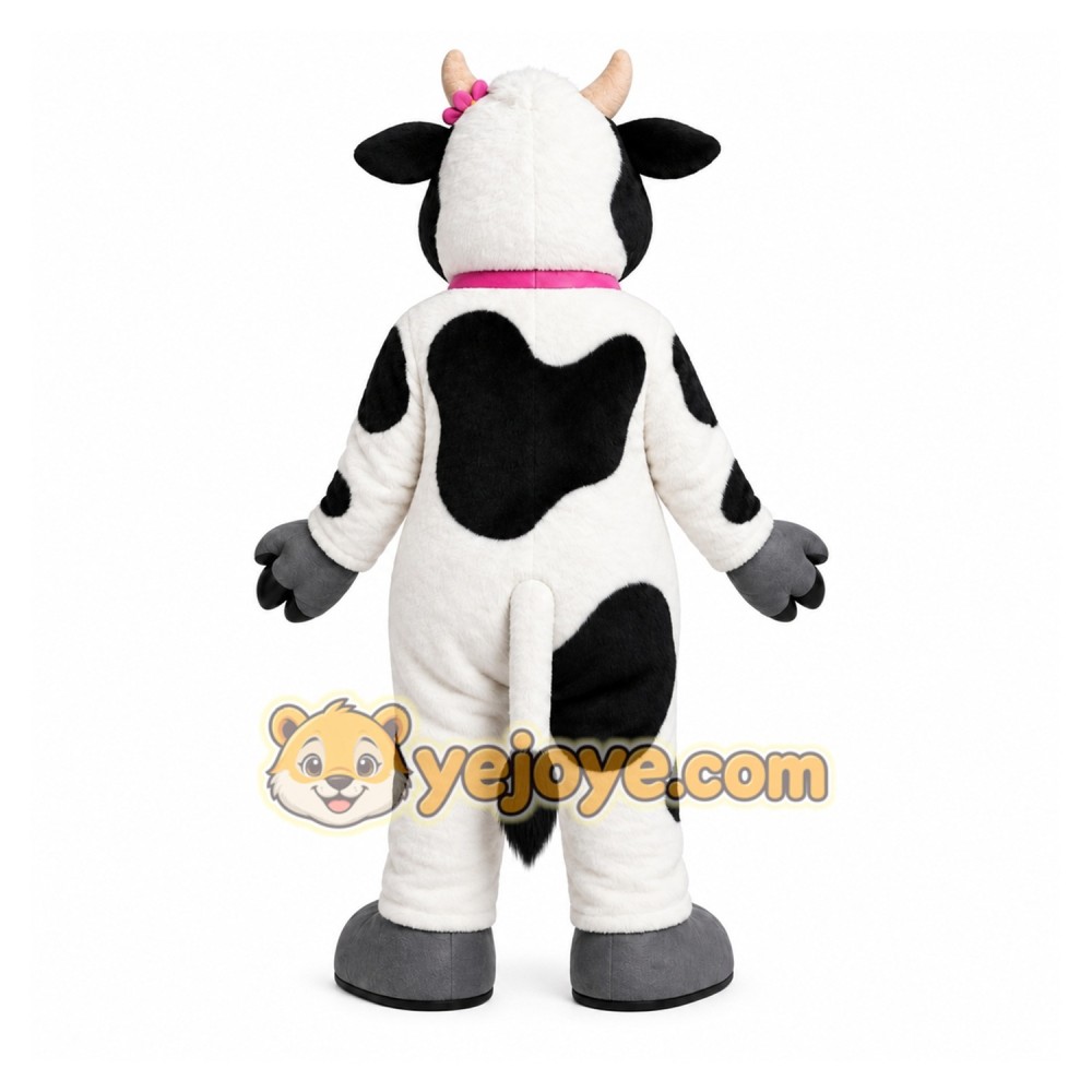 White Cow Mascot Costume for Restaurant Promotions White Cow Mascot Costume for Restaurant Promotions