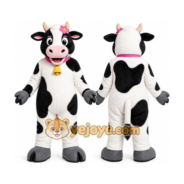 White Cow Mascot Costume for Restaurant Promotions
