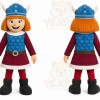 Blue Female Warrior Mascot Costume for Children's Events