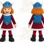 Blue Female Warrior Mascot Costume for Children's Events
