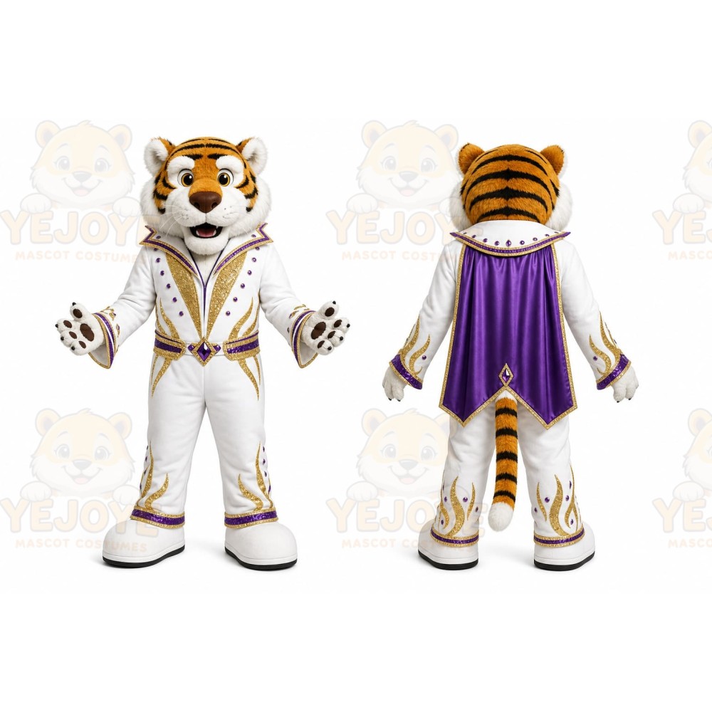 White Tiger Mascot Costume for Events and Promotions