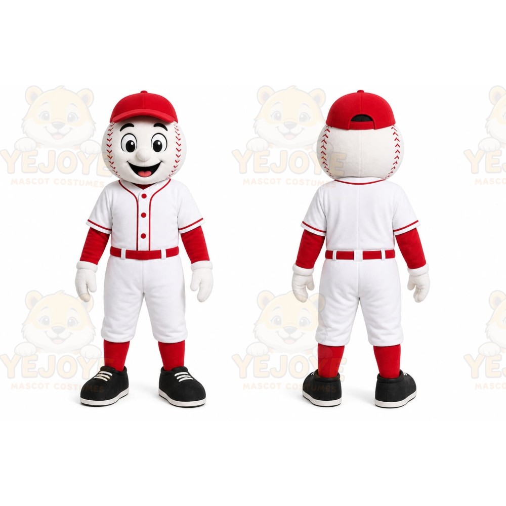 White Baseball Mascot Costume for Sports Events