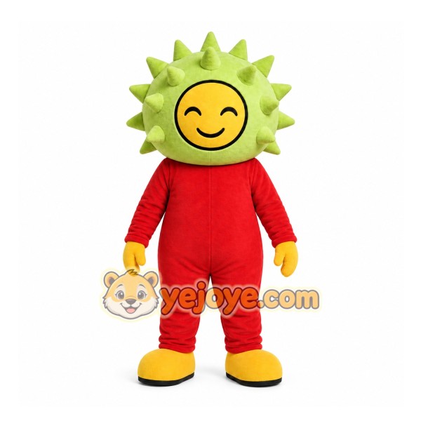 Green Spiky Sun Mascot Costume for Events and Promotions