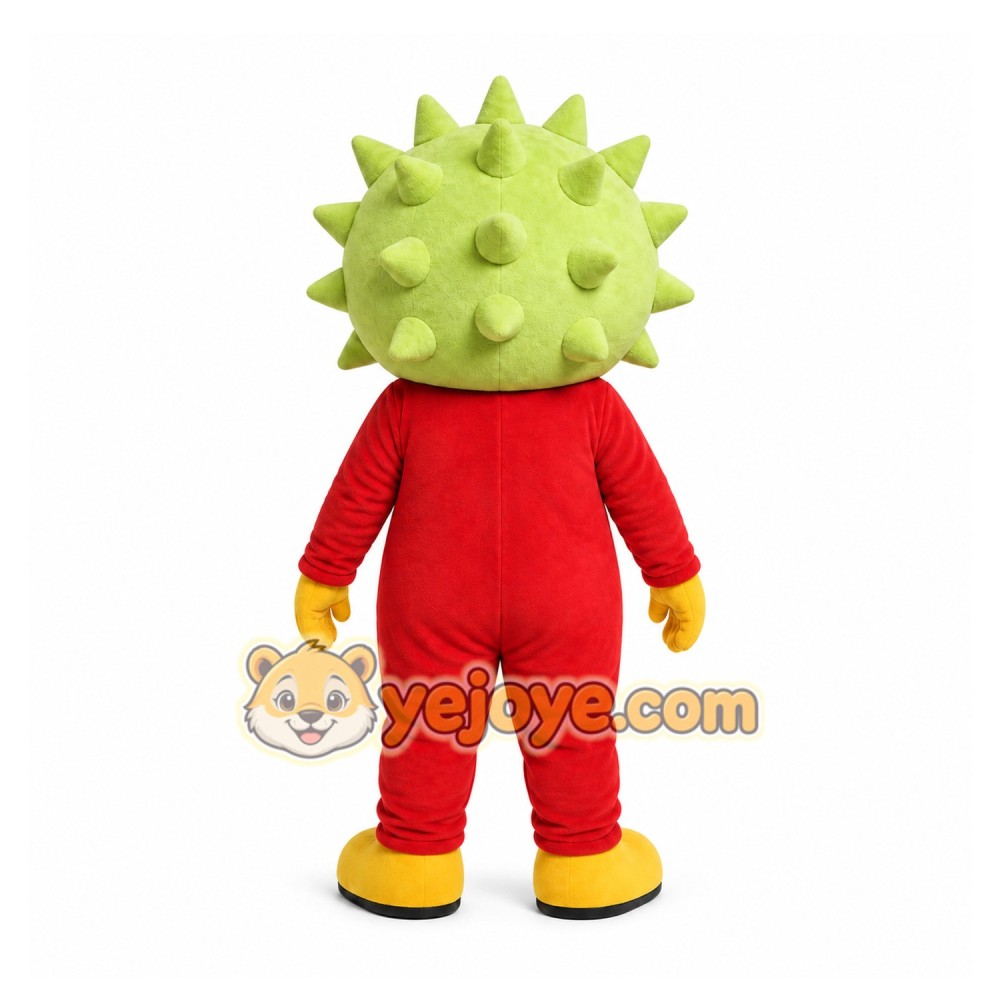Green Spiky Sun Mascot Costume for Events and Promotions