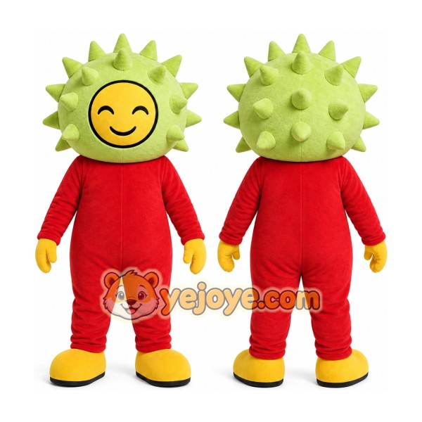Green Spiky Sun Mascot Costume for Events and Promotions