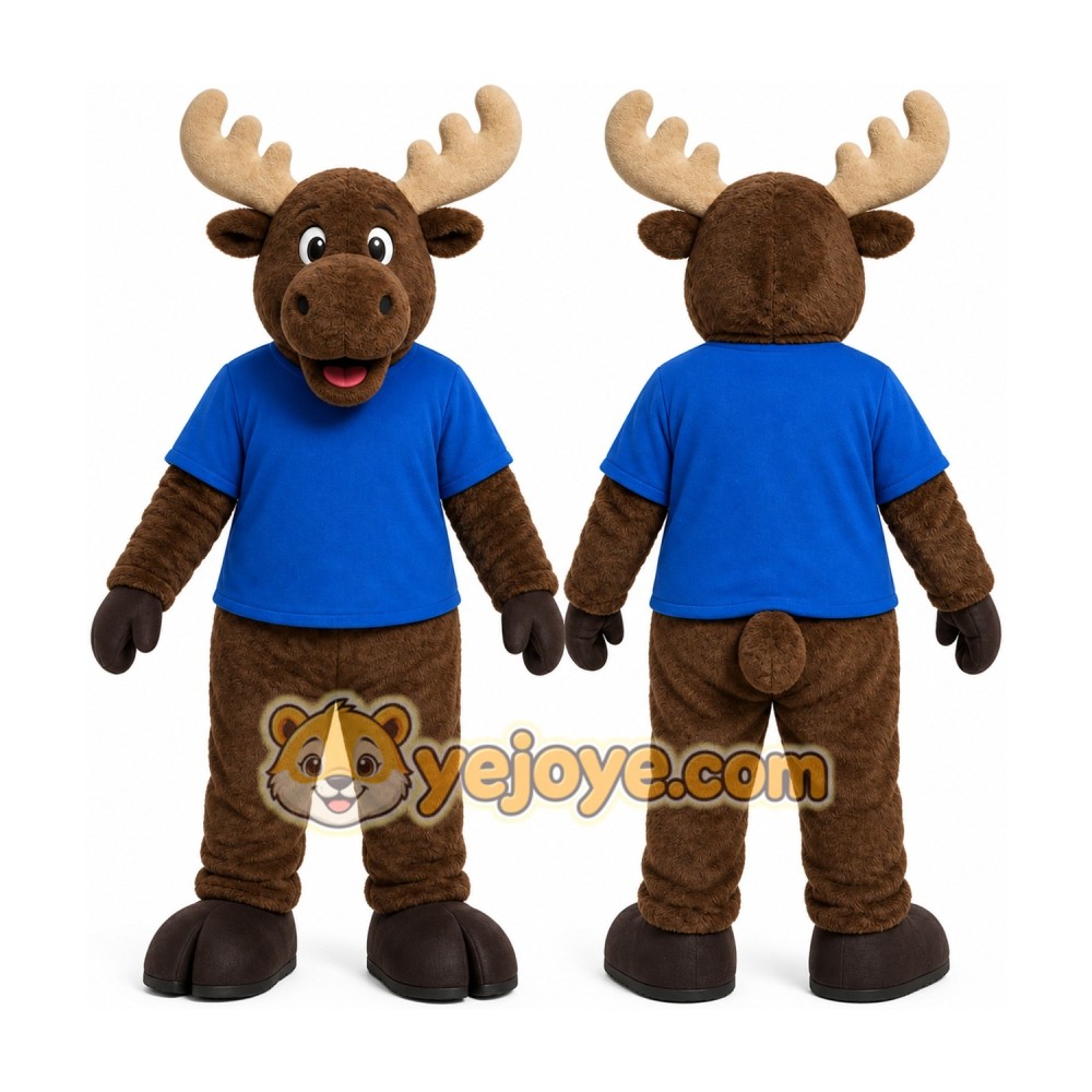 Brown Moose Mascot Costume for School Events Brown Moose Mascot Costume for School Events