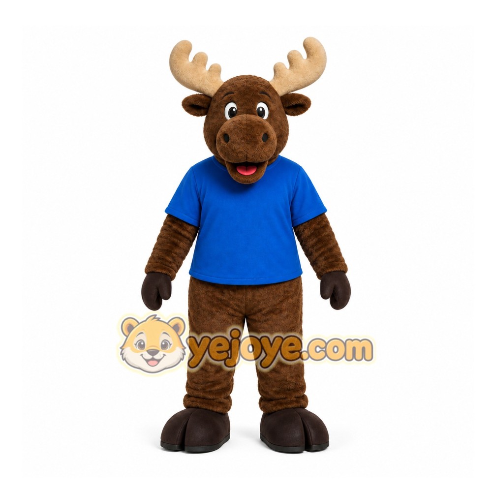 Brown Moose Mascot Costume for School Events Brown Moose Mascot Costume for School Events