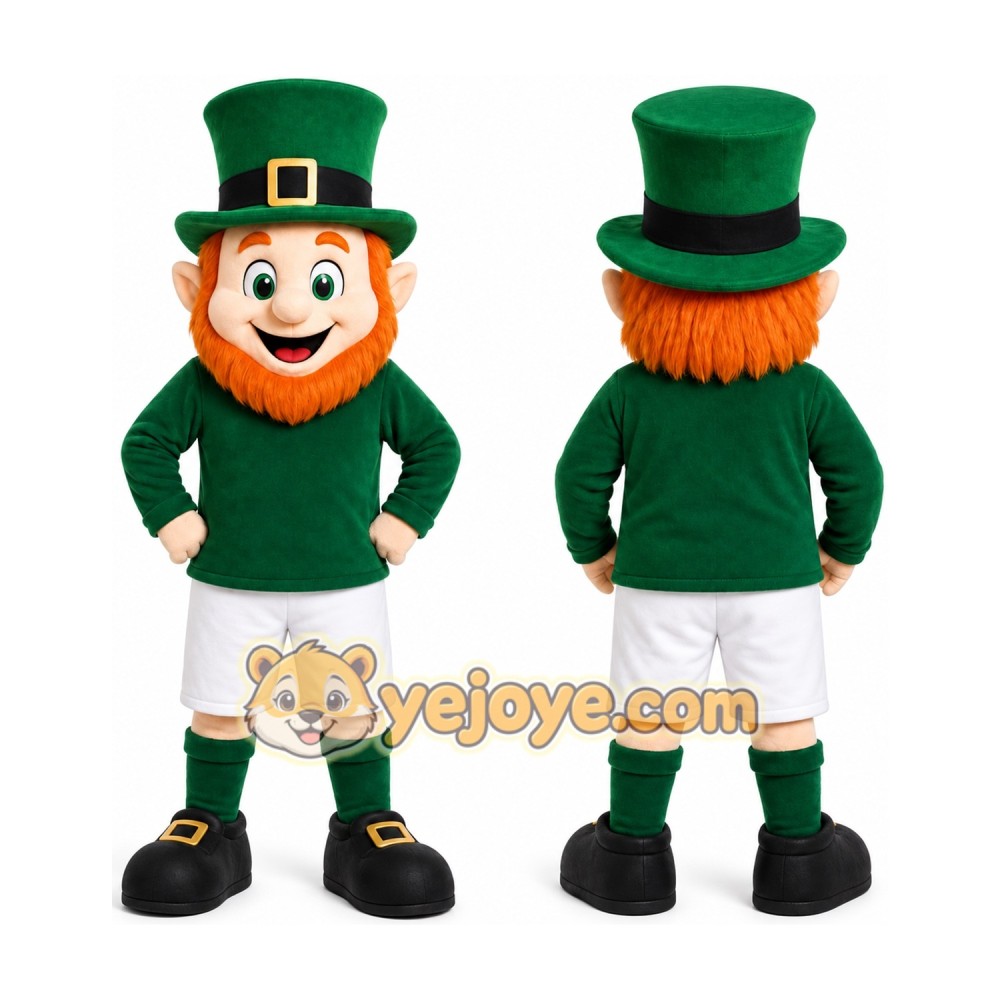 Green Leprechaun Mascot Costume for Holiday Events