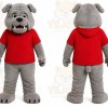 Gray Bulldog Mascot Costume for Sports Events