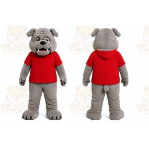 Gray Bulldog Mascot Costume for Sports Events