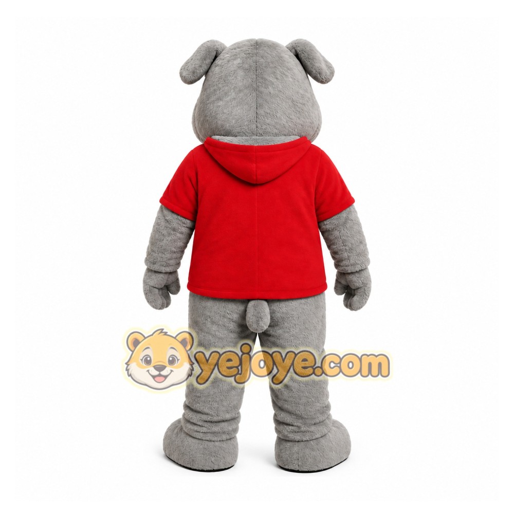 Gray Bulldog Mascot Costume for Sports Events Gray Bulldog Mascot Costume for Sports Events