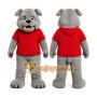Gray Bulldog Mascot Costume for Sports Events