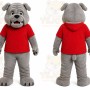 Gray Bulldog Mascot Costume for Sports Events