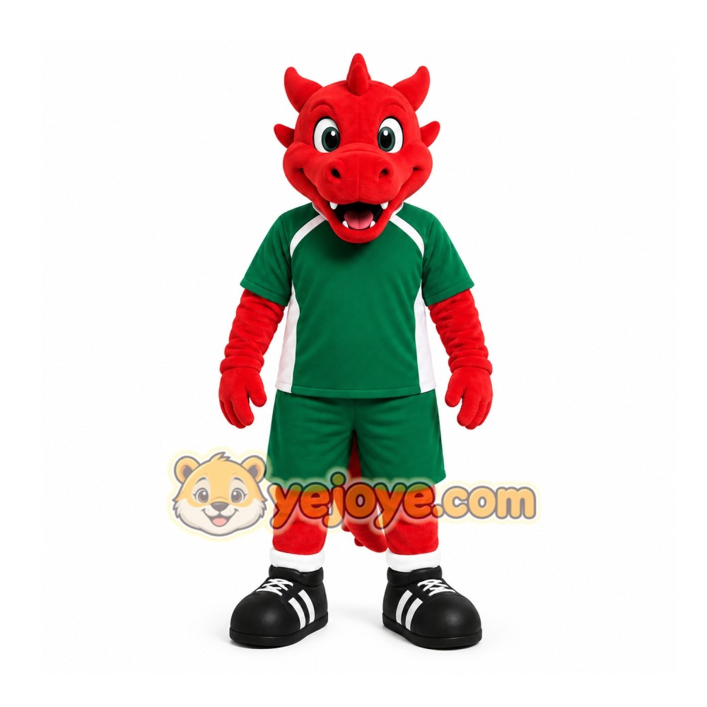 Red Dragon Mascot Costume for Sports Events