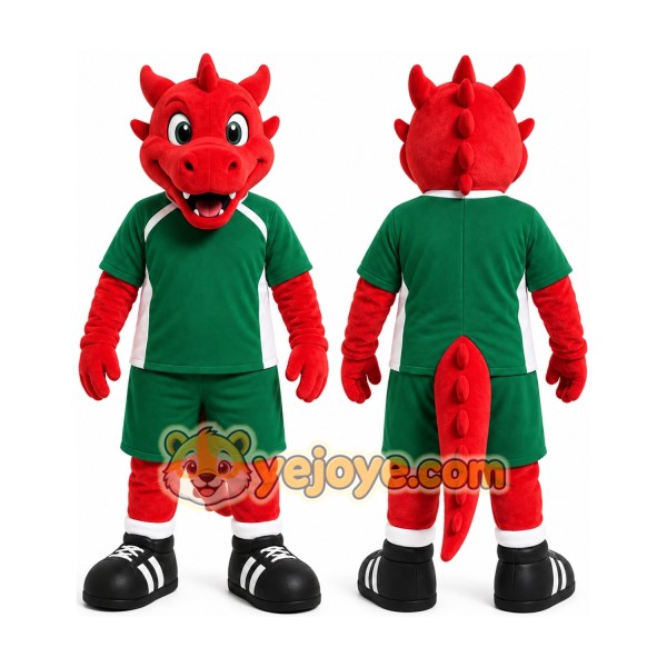 Red Dragon Mascot Costume for Sports Events