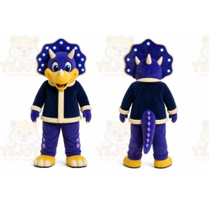 Blue Triceratops Dinosaur Mascot Costume for Children's Events