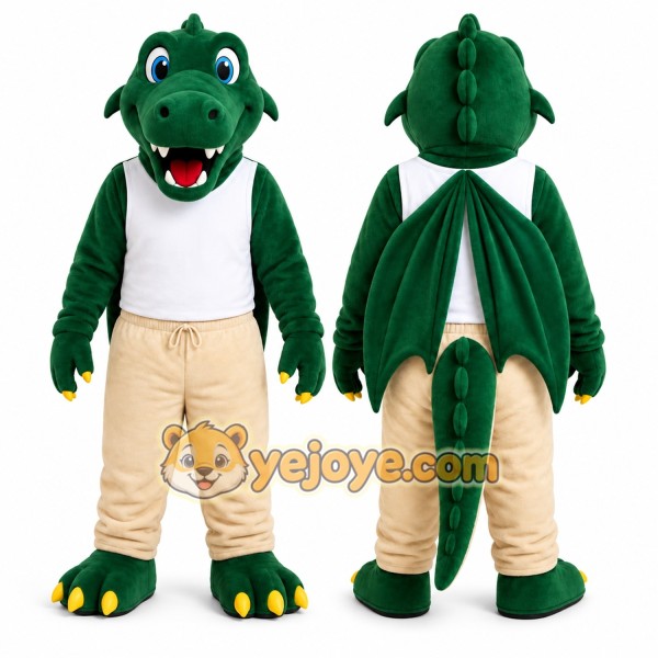 Green Dragon Mascot Costume for Children's Events