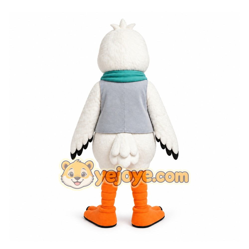 White Seagull Mascot Costume for Restaurant Promotions White Seagull Mascot Costume for Restaurant Promotions