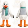White Seagull Mascot Costume for Restaurant Promotions