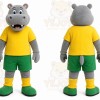 Gray Hippopotamus Mascot Costume for Events and Promotions