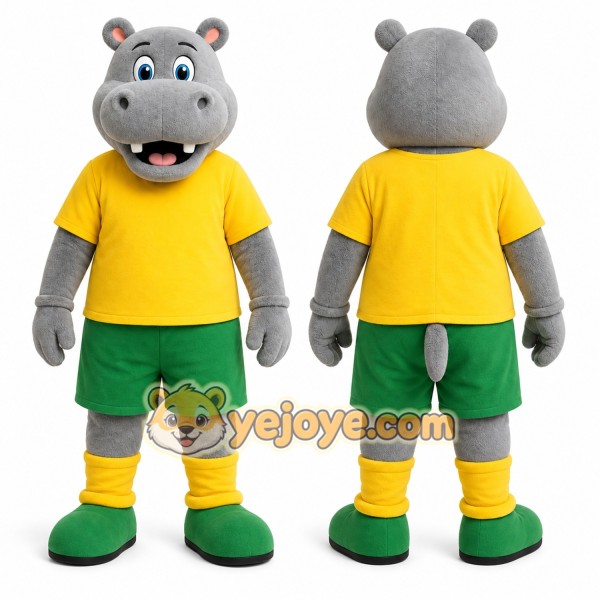 Gray Hippopotamus Mascot Costume for Events and Promotions